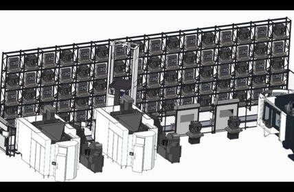 WORK L Linearpalettenspeicher reduziert Rüstzeiten und maximiert Spindelstunden (Foto: WASSERMANN TECHNOLOGIE GmbH)